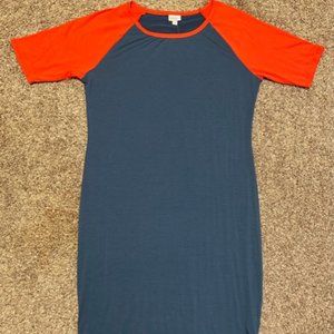 ***LuLaRoe*** - "JULIA" Dress/Teal&Orange